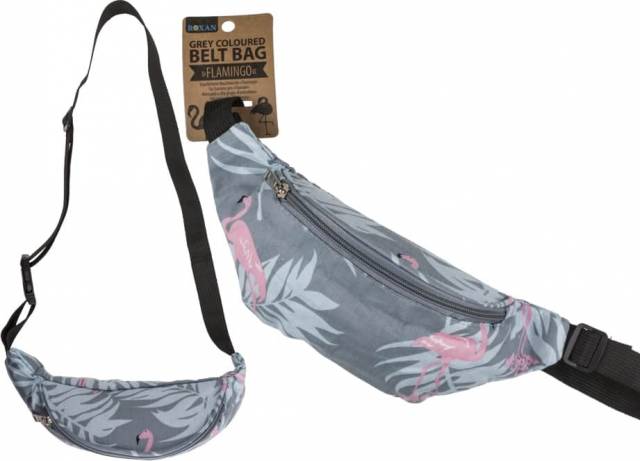 Bauchtasche Flamingo in Grau