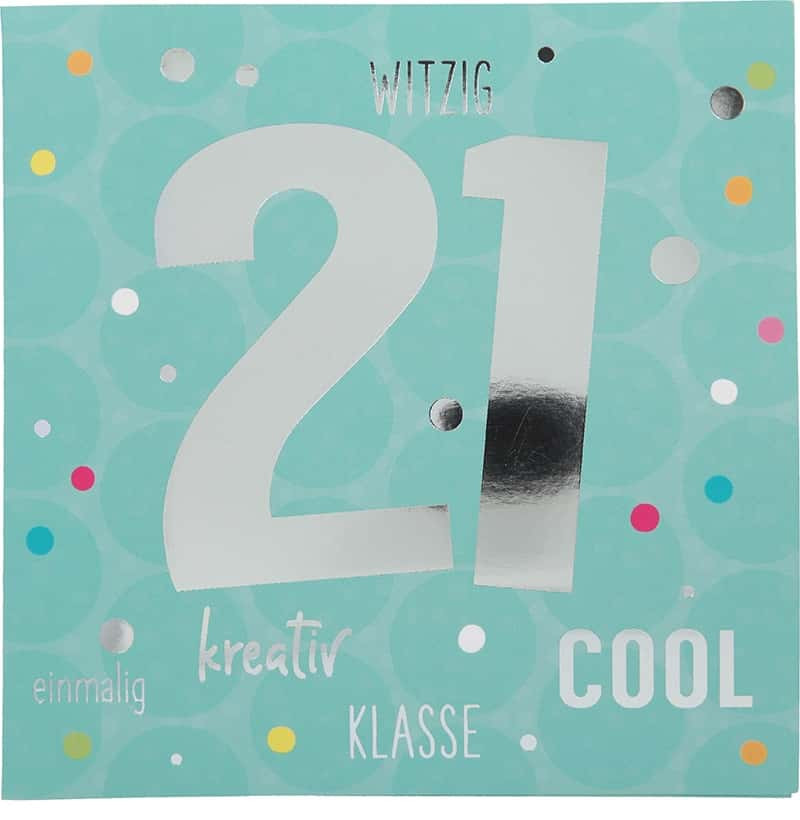 Papyrus Geburtstagskarte Zum 21. – „Cheers To 21“ Mit Glitzer, Folie & Pailletten, Premium-Karte Mit Umschlag