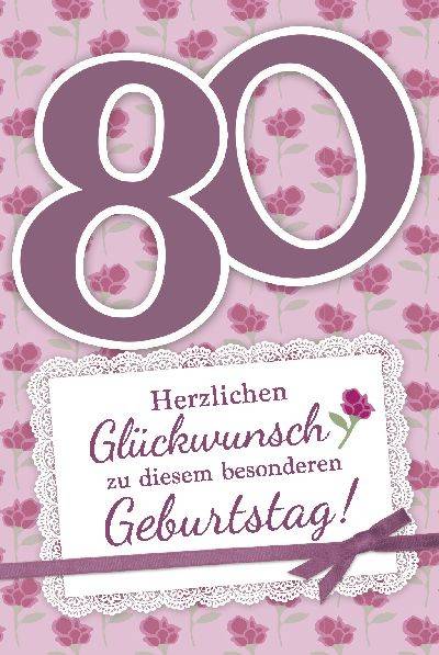 Glückwunschkarte zum 80. Geburstag