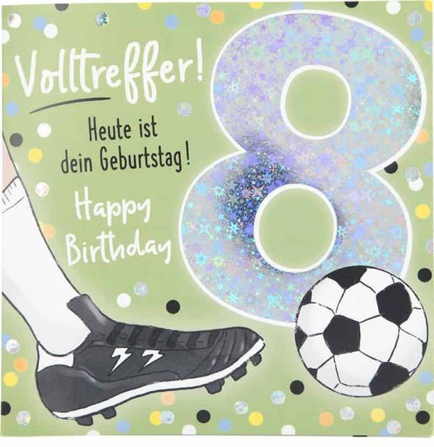 Glückwunschkarte zum 8. Geburstag