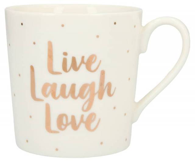 Depesche Porzellan Becher Live Laugh Love