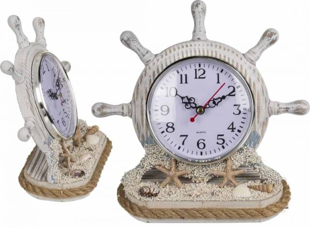 Holz Steuerrad mit Uhr