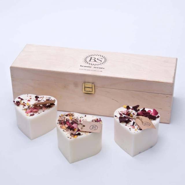 Beauty Scents Geschenkset Herz Duftkerzen