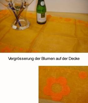 Organza Mitteldecke mit Blumen