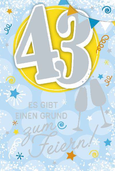 Glückwunschkarte zum 43. Geburstag