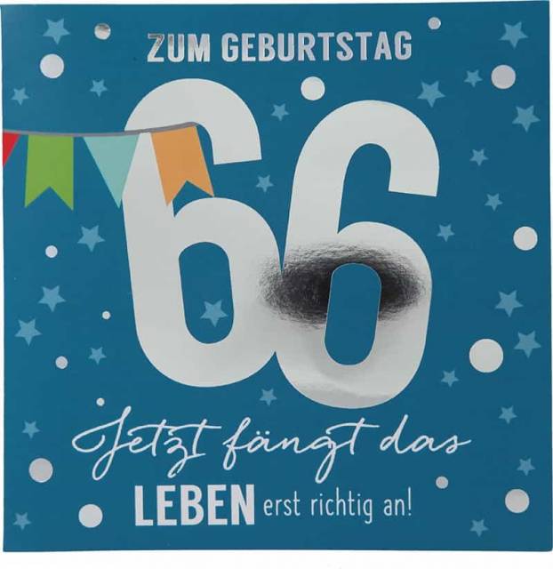 Glückwunschkarte zum 66. Geburtstag