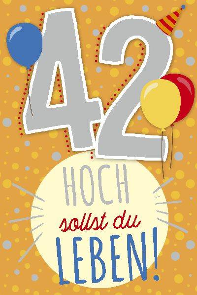 Glückwunschkarte zum 42. Geburstag
