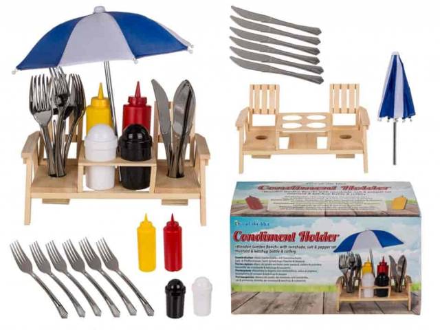 Gewürzhalter Holz Gartenbank für den Grillabend