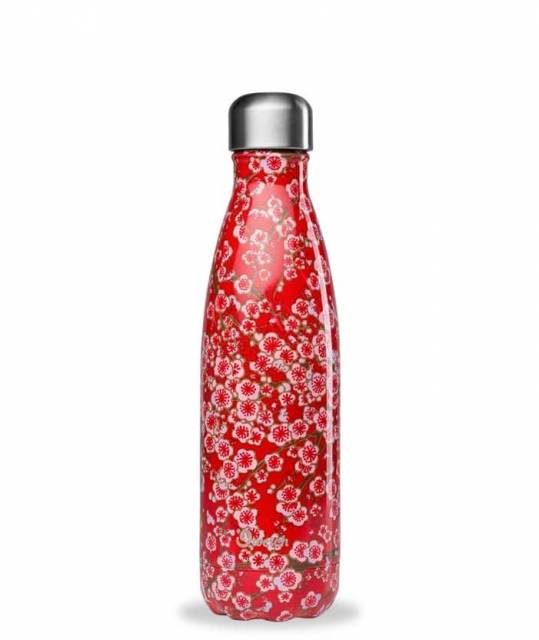 Qwetch Thermoflasche Flowers Rot