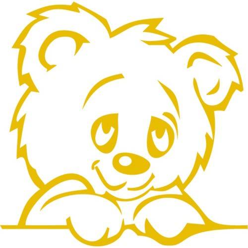 Wandtattoo Bär in Yellow