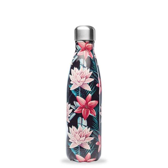 Qwetch Trinkflasche Tropical Schwarz