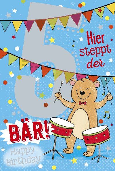 Glückwunschkarte zum 5. Geburstag
