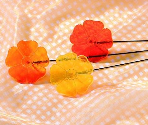 Glasblume am Stab in Grün (ohne Abbildung)