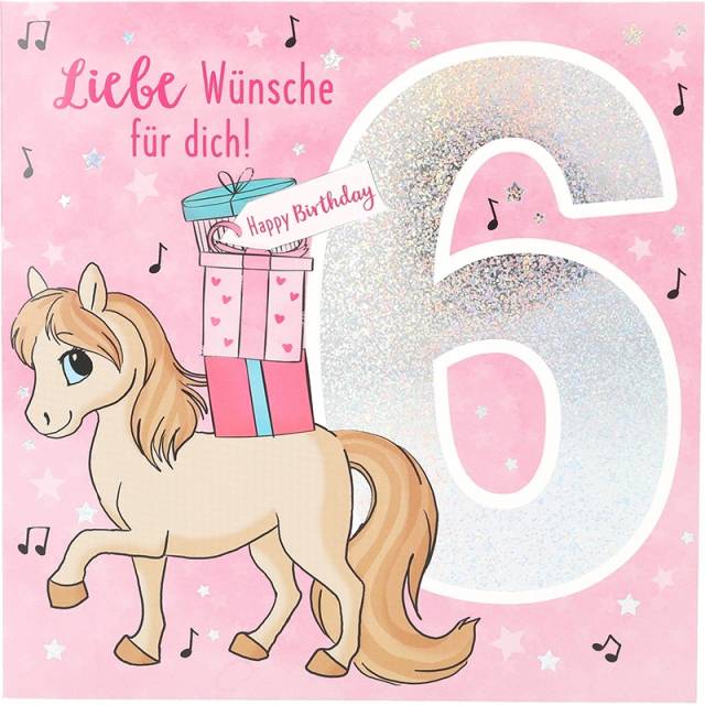 Glückwunschkarte zum 6. Geburtstag