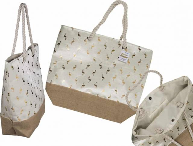 Shopper Flamingo mit Kordelgriff