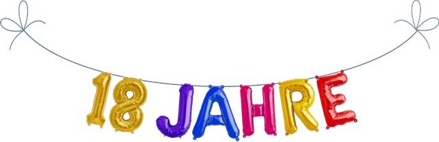 Folien Ballon Buchstaben Set 18 JAHRE