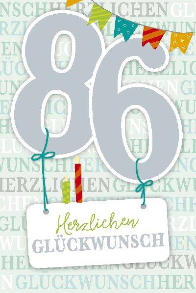 Glückwunschkarte zum 86. Geburstag