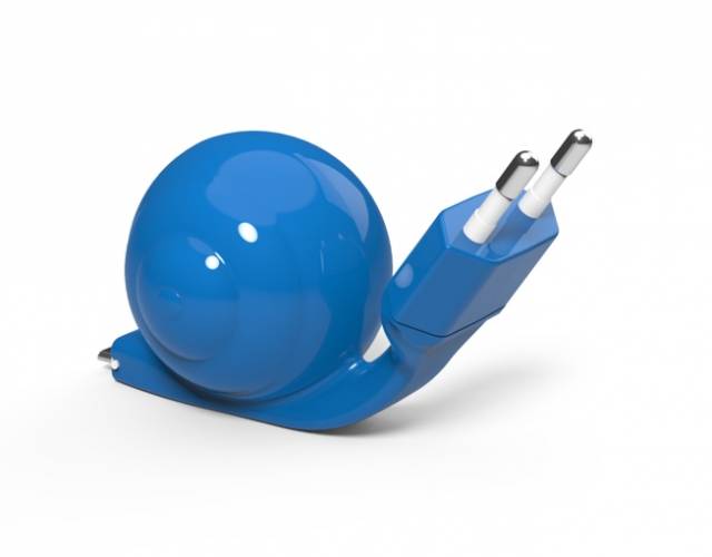 SNAIL Micro USB Ladekabel Schnecke Blau