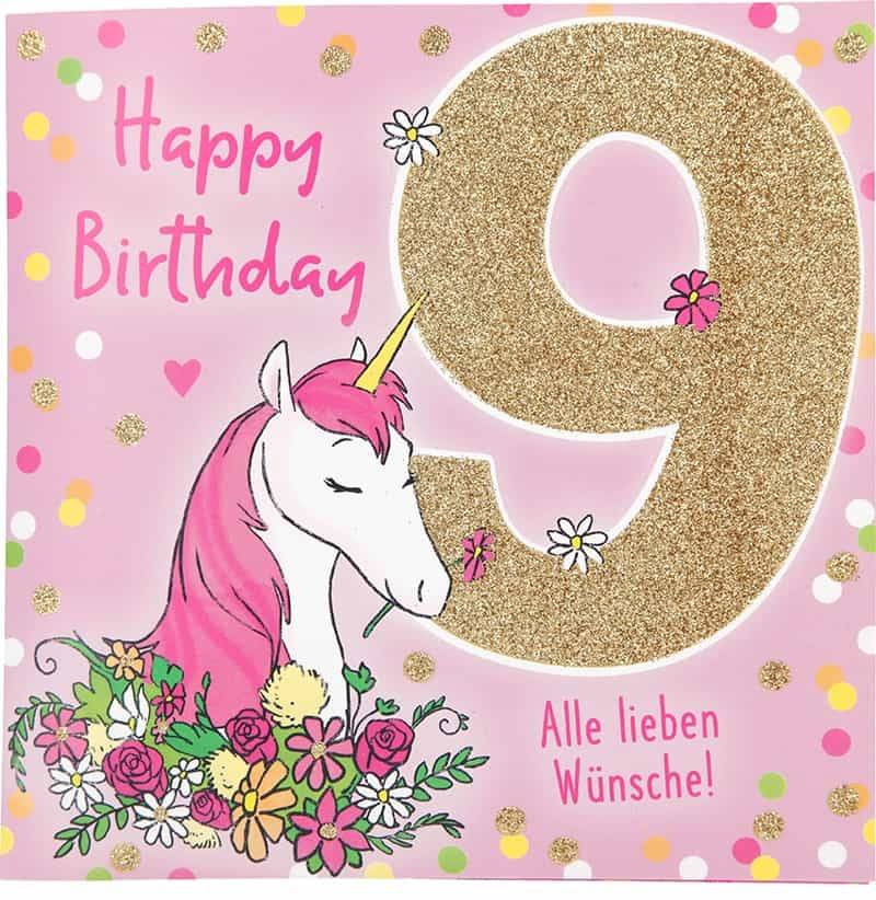 Geburtstagskarte 9.Geburtstag mit Musik  Geburtstagskarte 9.Geburtstag mit Musik