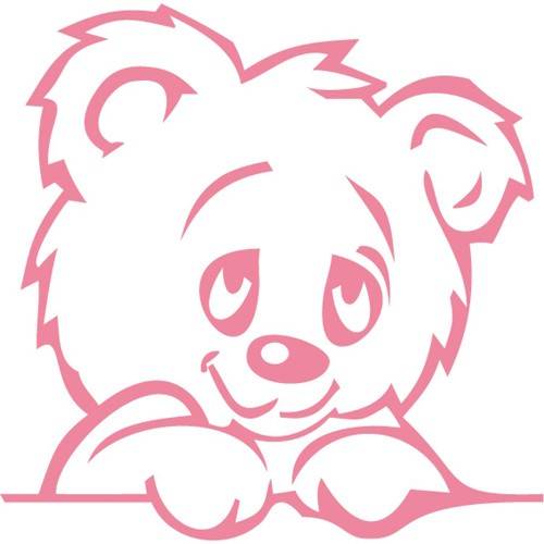 Wandtattoo Bär in Pink