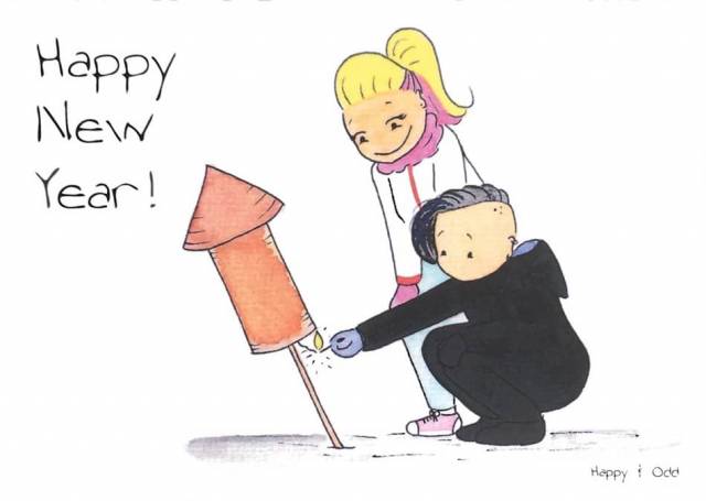 Happy & Odd Postkarte Happy New Year