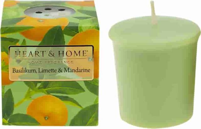 Heart and Home Votivkerze Basilikum, Limette, Mandarine