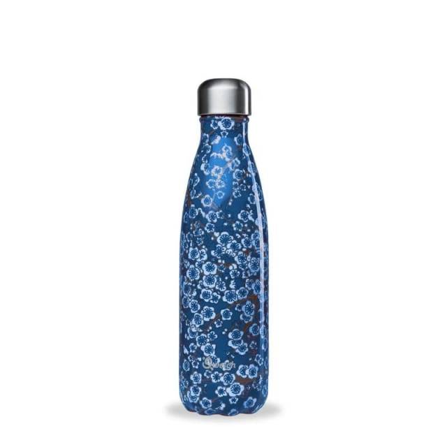 Qwetch Thermoflasche Flowers Blau