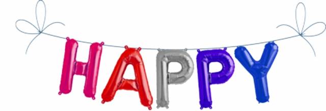 Folien Ballon Buchstaben Set HAPPY