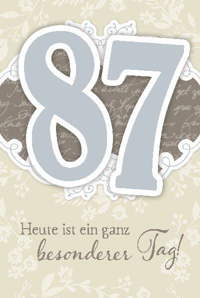 Glückwunschkarte zum 87. Geburstag