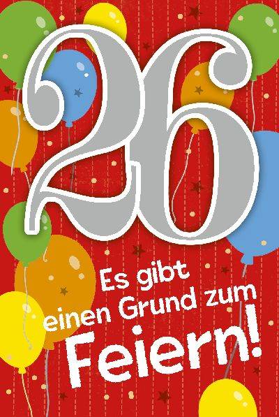 Glückwunschkarte zum 26. Geburstag