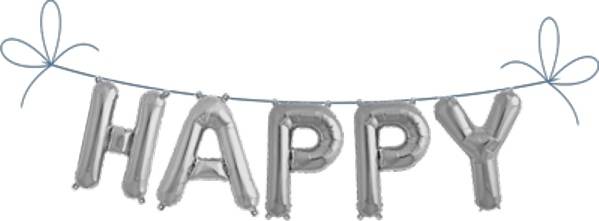 Folien Ballon Buchstaben Set HAPPY