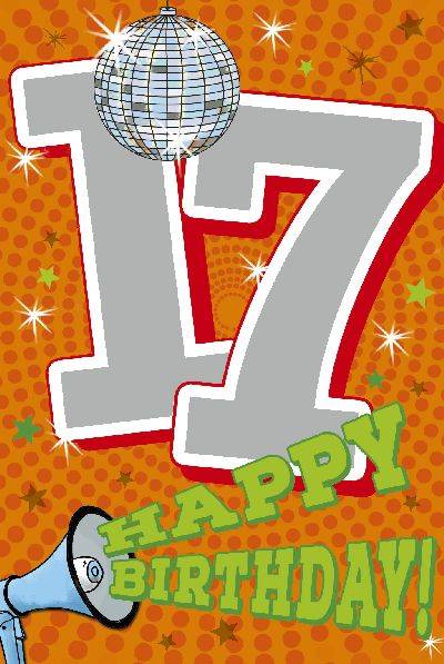 Glückwunschkarte zum 17. Geburstag