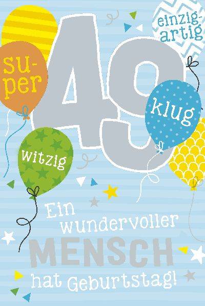 Glückwunschkarte zum 49. Geburstag