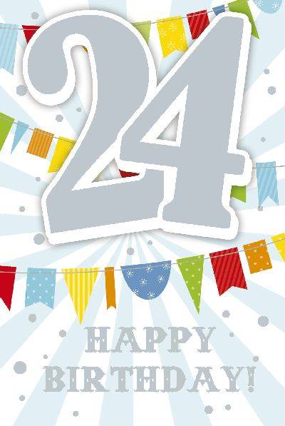 Glückwunschkarte zum 24. Geburstag