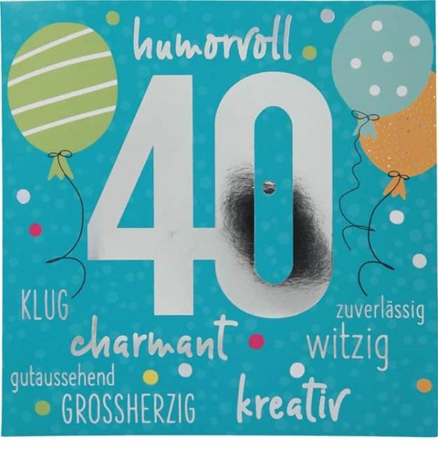 Glückwunschkarte zum 40. Geburtstag