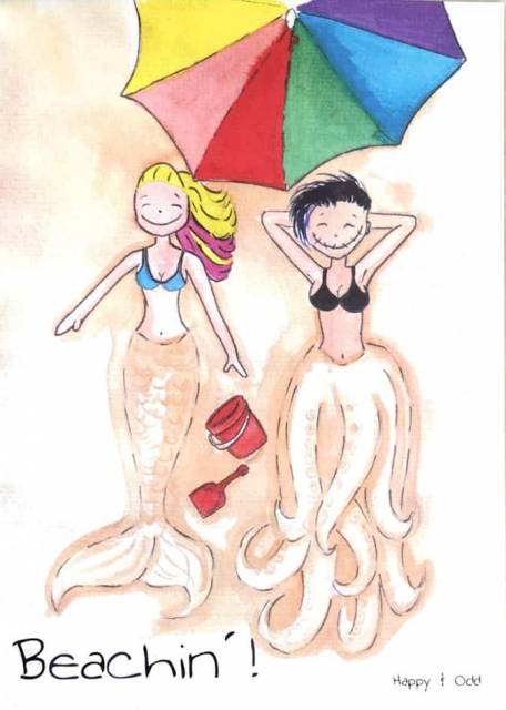 Happy & Odd Postkarte Beachin
