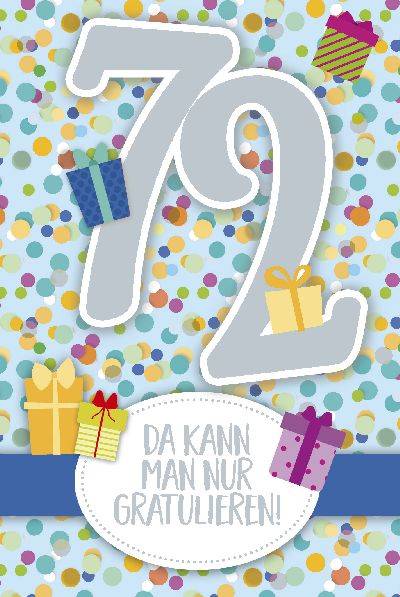 Glückwunschkarte zum 72. Geburstag