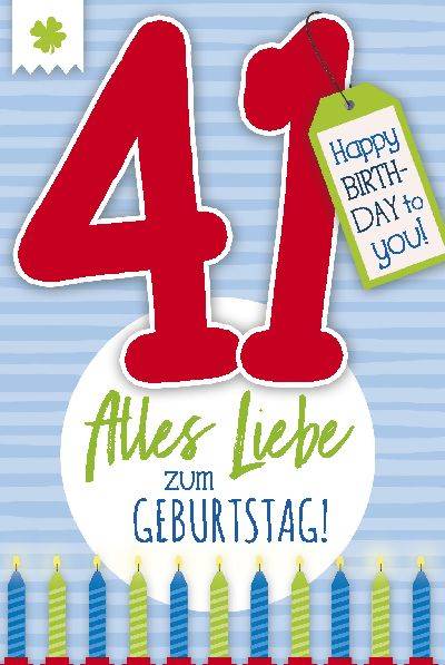 Glückwunschkarte zum 41. Geburstag