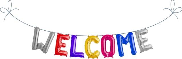 Folien Ballon Buchstaben Set WELCOME