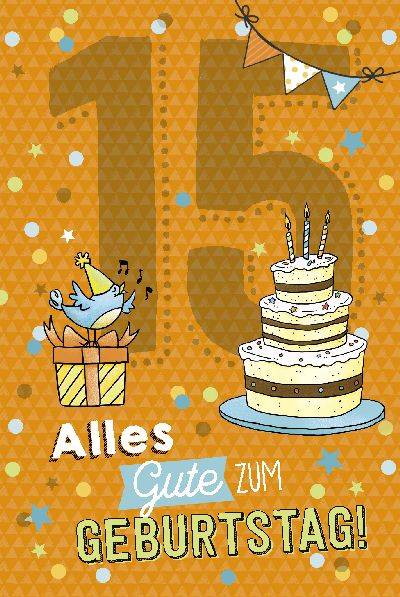 Glückwunschkarte zum 15. Geburstag