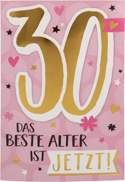 Glückwunschkarte zum 30. Geburstag