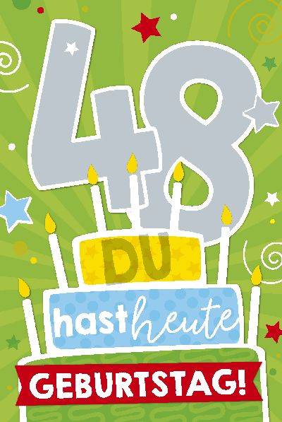 Glückwunschkarte zum 48. Geburstag