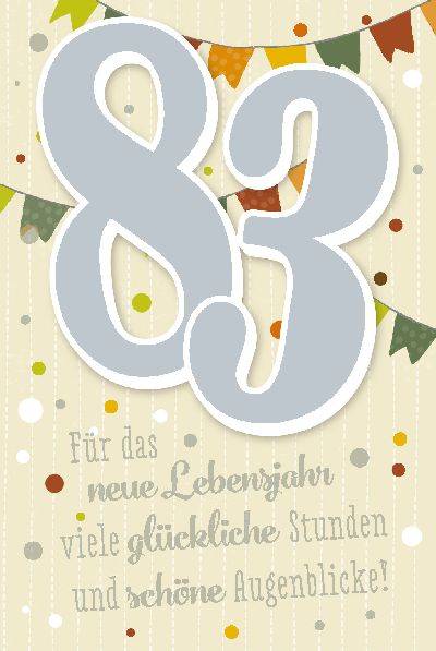 Glückwunschkarte zum 83. Geburstag