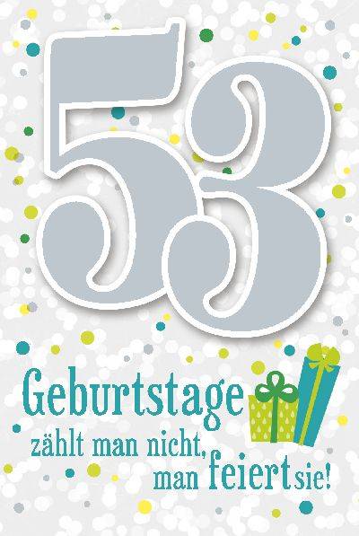 Glückwunschkarte zum 53. Geburstag