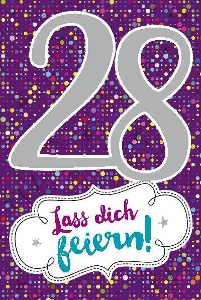 Glückwunschkarte zum 28. Geburstag