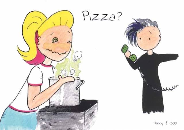 Happy & Odd Postkarte Pizza