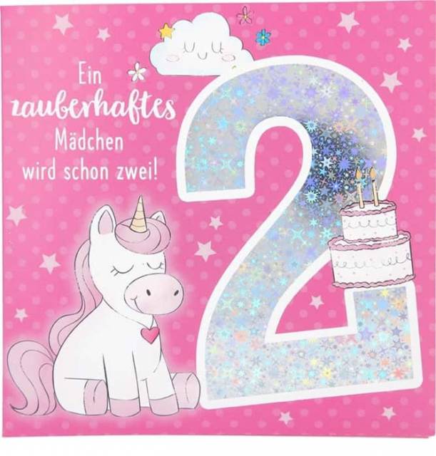 Glückwunschkarte zum 2. Geburtstag 