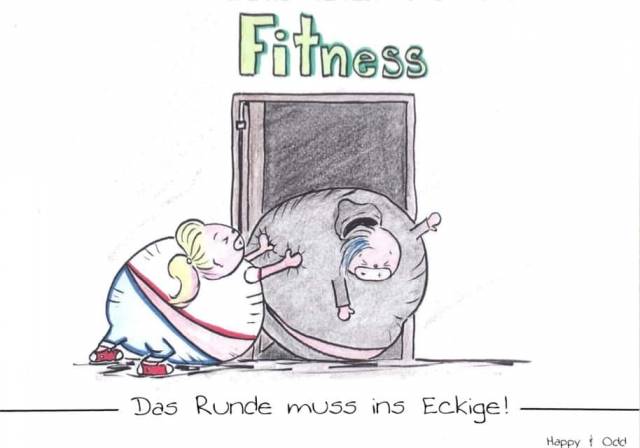 Happy & Odd Postkarte Fitness