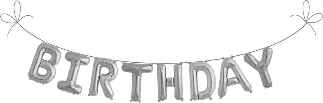 Folien Ballon Buchstaben Set BIRTHDAY