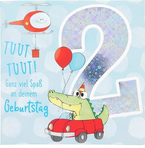 Glückwunschkarte zum 2. Geburstag